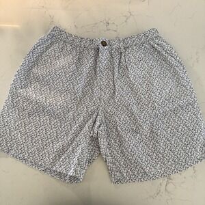 Chubbies XXL 7" Shorts Nautical Anchor Print White Navy‎ Blue